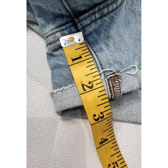 Zara Jean Denim Shorts Womens Size 4 High Rise Rolled Hem Distressed Light Wash - Picture 7 of 8